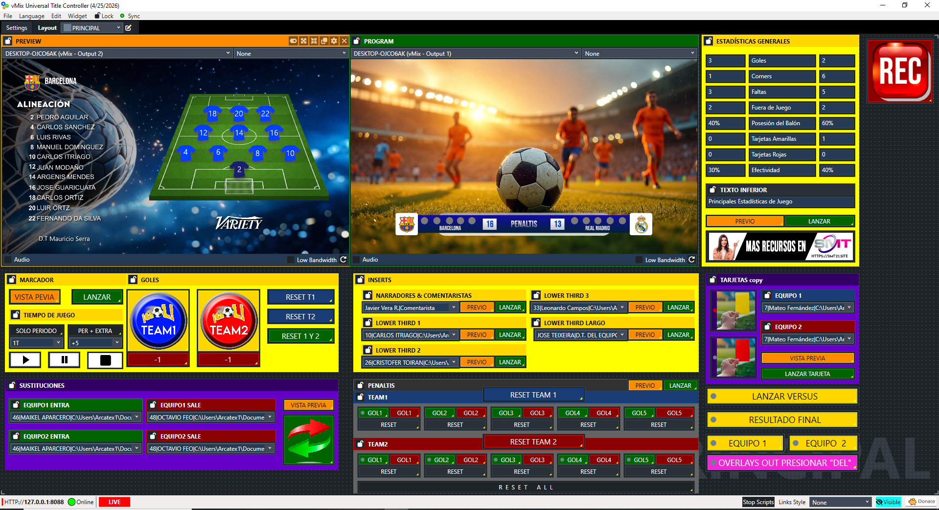 Pack de Gráficos de Fútbol para vMix Versión 3.0 - Imagen 4